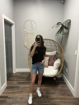 DEX BLUE WASHED DENIM SHORTS