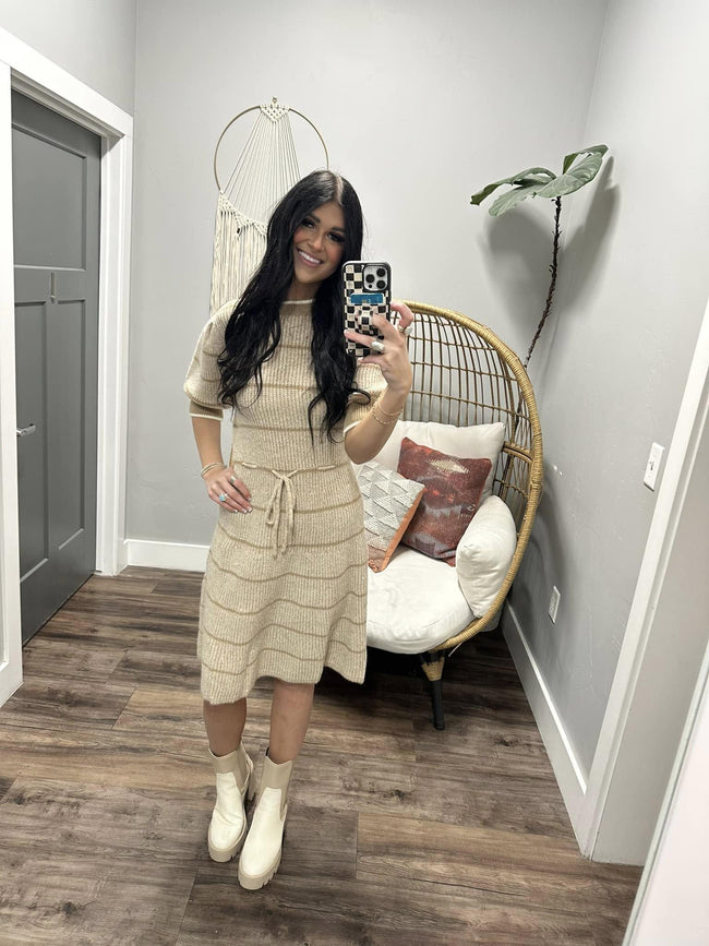 MONICA NEUTRAL SWEATER DRESS