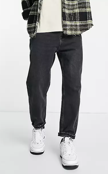 MENS JACK AND JONES EDDIE BAGGY WASHED BLACK DENIM