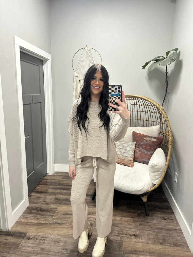 MADDI OATMEAL KNIT FP DUPE SWEATER PANT