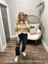 SELENA FALL MULTI STRIPE SWEATER TOP