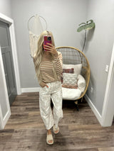 JENA CAMEL STRIPE SWEATER TOP