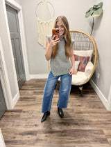 SHANDEE GREY TURTLENECK SWEATER TOP