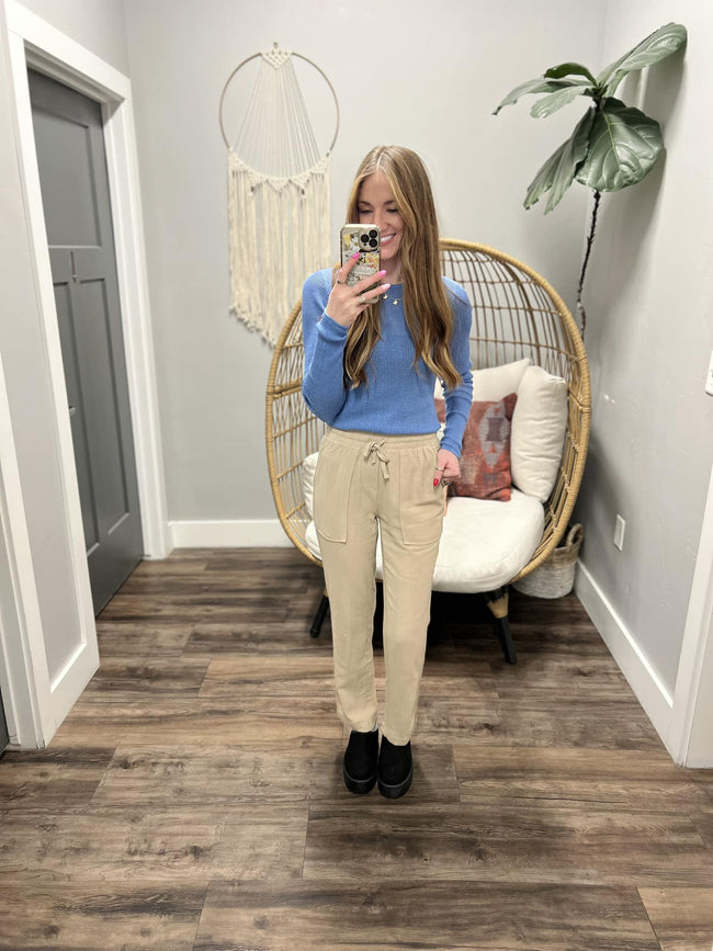 TIED TO YOU OATMEAL PANTS