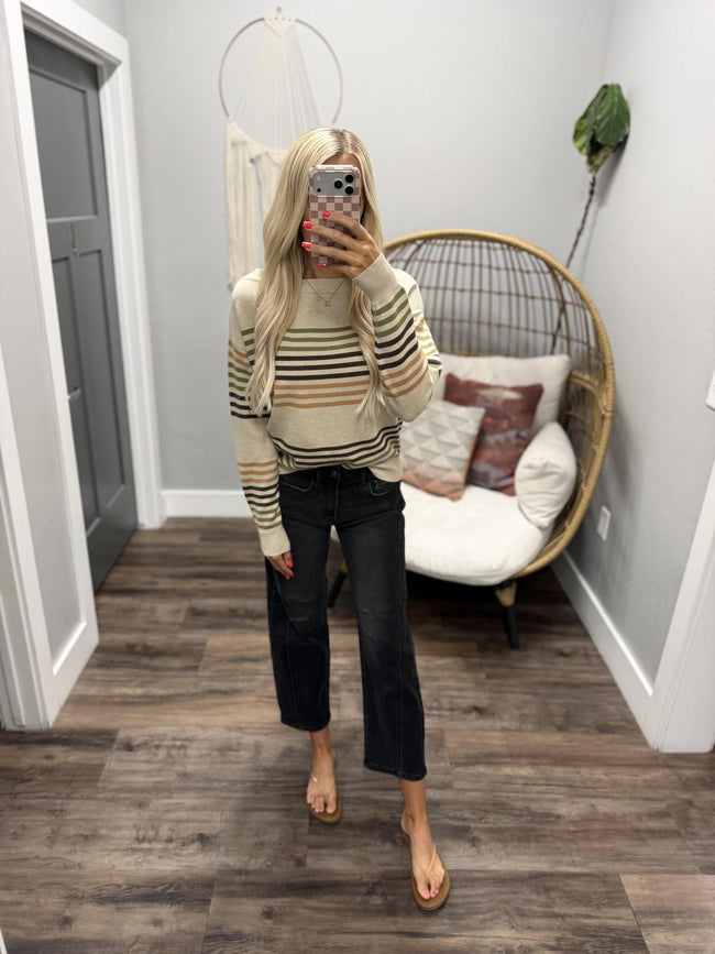 TRISHA FALL STRIPE SWEATER TOP