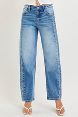 POLLY HIGH RISE SIDE DETAIL DENIM JEANS