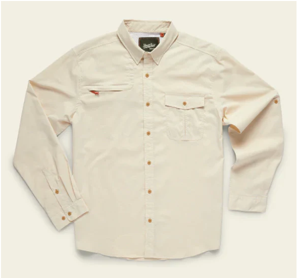 MENS HOWLER BROTHERS HEIRLOOM TARPON SCALE LONG SLEEVE BUTTON UP SHIRT
