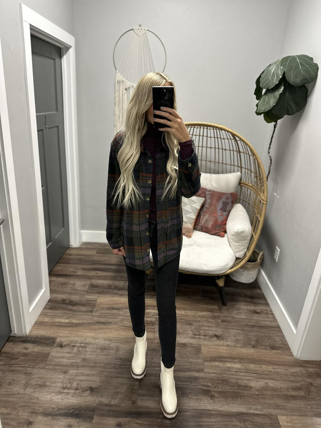 O'NEILL BLACK COLLINS OVERSIZED FLEECE FLANNEL