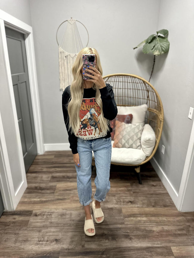 BLACK KICK THE DUST UP SWEATSHIRT