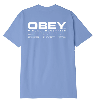 MENS OBEY DIGITAL VIOLET WORLDWIDE DISSENT CLASSIC T-SHIRT