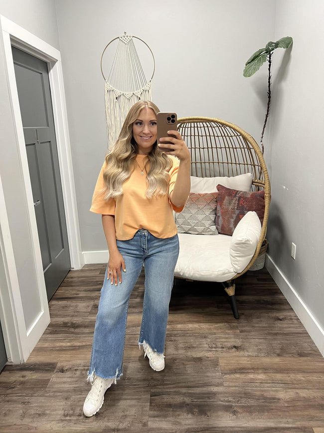PERFECTLY PEACH SHORT SLEEVE TOP