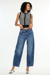 KACIE MID RISE BARREL DENIM JEANS