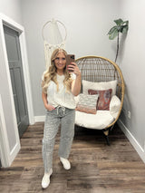 MADDY IVORY OPEN KNIT SWEATER TOP
