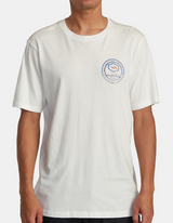 MENS ANTIQUE WHITE TRACT RVCA TEE