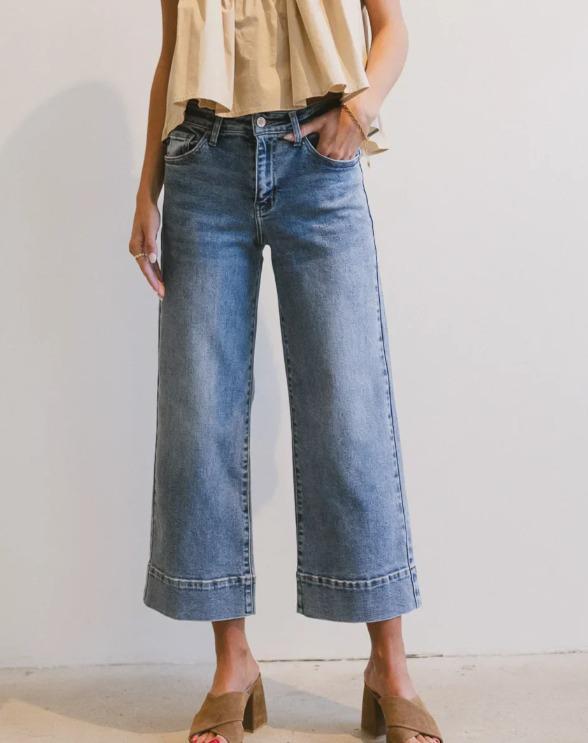 NESSA HIGH RISE WIDE LEG DENIM JEANS