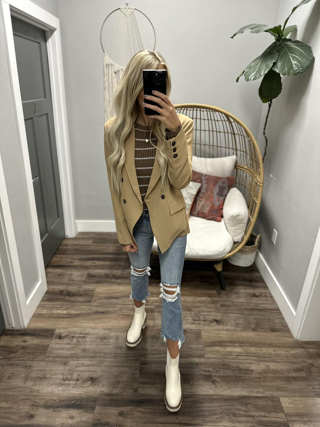 KYLIE CAMEL BLAZER JACKET TOP