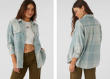 ONEILL BROOKS FLANNEL PLAID BUTTON UP TOP
