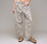 SAMMIE HIGH RISE CAMO BARREL JEANS
