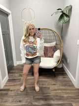 WHITE BLINK 182 CREW SWEATSHIRT TOP