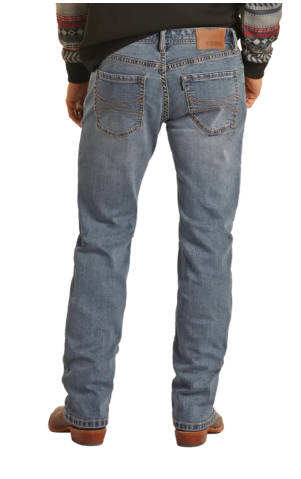 MENS ROCK & ROLL LIGHT VINTAGE REVOLVER SLIM STRAIGHT DENIM