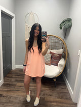 FREE PEOPLE HOT SHOT PEACH PASTEL DRESS