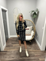 DIANA BLACK WINDOW PANE SWEATER SKIRTS