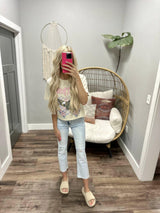 CREAM AND PINK FREE BIRD GRAPHIC TEE