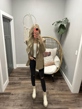 ALANA MOCHA BUTTON UP BLAZER JACKET