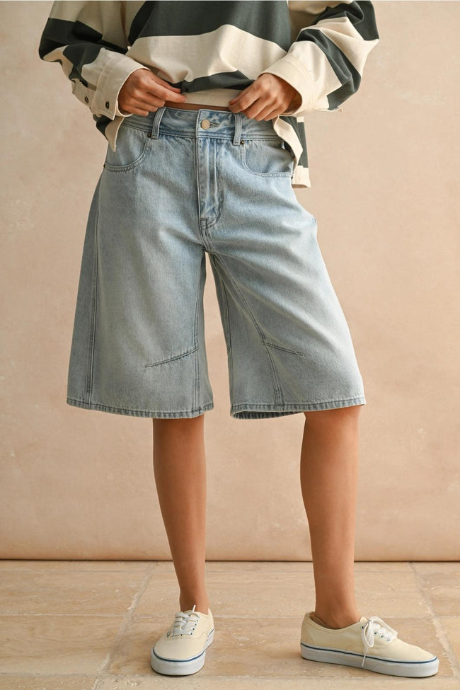 CINDY BARREL DENIM SHORTS