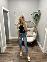 LIZZY BLACK TEXTURED TANK TOP