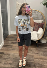 WASHED BLUE LEOPARD GIDDY UP TEE