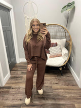 MADDI BROWN KNIT FP DUPE SWEATER PANT