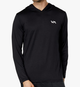 MENS RVCA BLACK SPORT VENT LONG SLEEVE PULLOVER HOODIE