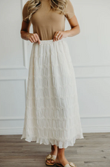 NATALIE TEXTURED SKIRT IN COCONUT MILK