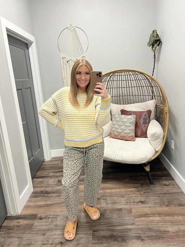 BLAIR MUSTARD STRIPE SWEATER TOP