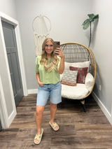 AMY SAGE GREEN SHORT SLEEVE CARDIGAN TOP