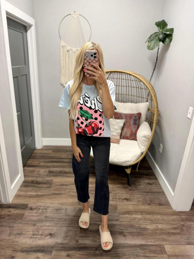 BLUE POLKA DOT CHERIE TEE