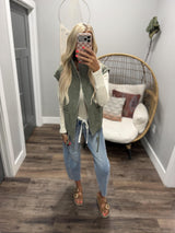 KENNEDY OLIVE PATTERN VEST TOP