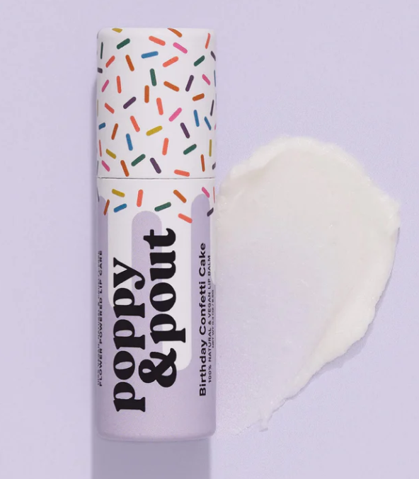 POPPY & POUT LAVENDER BIRTHDAY CONFETTI CAKE CHAPSTICK