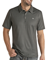 MENS PANHANDLE BLACK GEO PRINT POLO