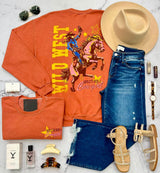 RUST SHOULD'VE BEEN A COWGIRL SWEATSHIRT