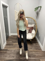 NIKKI SAGE BUTTON UP CARDIGAN TOP