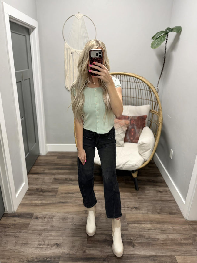 NIKKI SAGE BUTTON UP CARDIGAN TOP