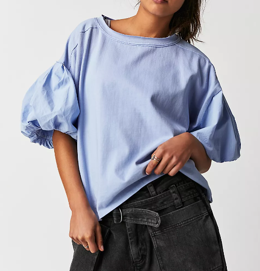 FREE PEOPLE BLUE VISTA BLOSSOM TEE
