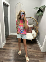 PINK WASHED ROCK N ROLL GRAPHIC TEE