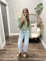 SAMI SAGE PANEL LIGHT WEIGHT SWEATER TOP
