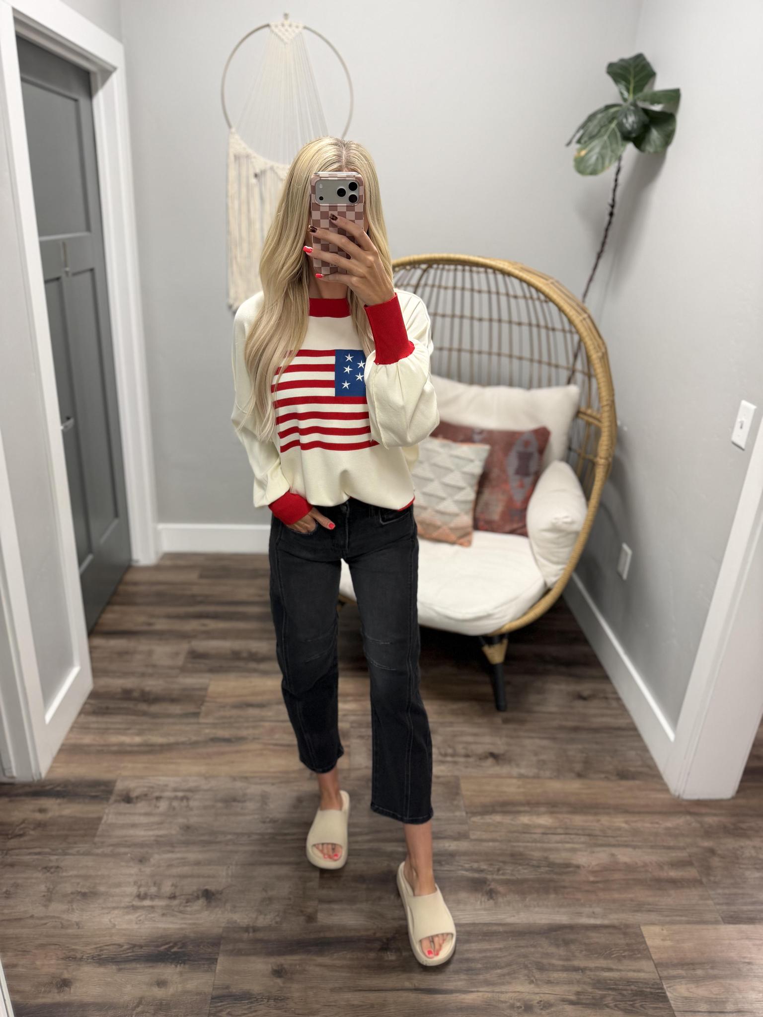 RINGER FLAG AMERICAN SWEATSHIRT TOP