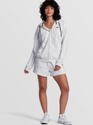 RVCA HEATHER GREY SUNDAY ZIP HOODIE JACKET