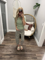 CAROLINE SAGE KNIT SHORT SLEEVE TOP