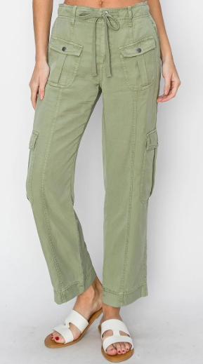 CAMMY OLIVE CARGO RELAXED PANTS